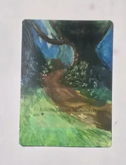 Magic the Gathering MTG Forest (377) Fourth Edition GERMAN ALTERED - Image 1