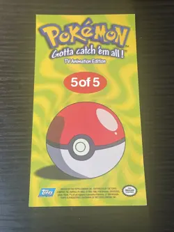 1999 Topps Pokemon TV Animation Series Meowth Tin Topper #52 Card 5 of 5 - Image 2