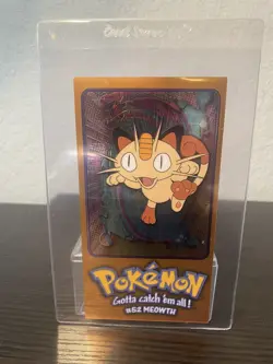 1999 Topps Pokemon TV Animation Series Meowth Tin Topper #52 Card 5 of 5 - Image 3