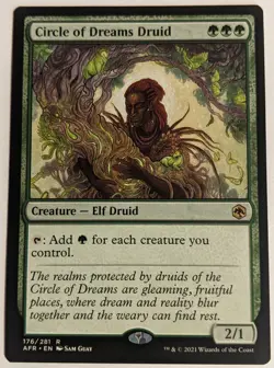 MTG English Magic Card NM CIRCLE OF DREAMS DRUID, AFR Adventures Forgotten Realm - Image 1