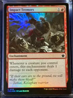Impact Tremors FDN 717 Foundations Magic MTG Card Common FOIL Near Mint NM - Image 1