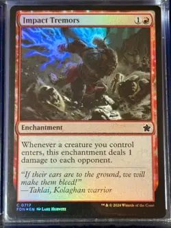 Impact Tremors FDN 717 Foundations Magic MTG Card Common FOIL Near Mint NM - Image 3