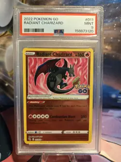 🔥 2022 Radiant Charizard 011/078 Pokemon Go PSA 9 MINT - Image 1