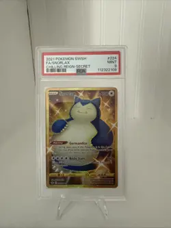 2021 POKEMON SWSH GOLD CHILLING REIGN SECRET #224 FULL ART/SNORLAX PSA 9 - Image 1