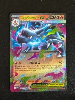 Mega Charizard X ex 013/094 Double Rare Phantasmal Flames Pokemon Holo LP - Image 1