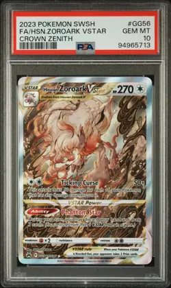 2023 Pokemon Sword And Shield Crown Zenith HSN. Zoroark VSTAR #GG56 PSA 10 - Image 1