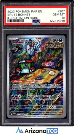 Pokemon 2023 Brute Bonnet 207/182 Illustration Rare Paradox Rift GEM MINT PSA 10 - Image 1