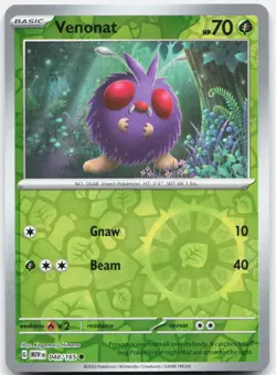 Venonat 048/165 Near Mint 151 Common Reverse Holo Pokemon - Image 1