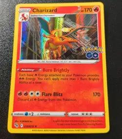 Pokemon Go Charizard Holo Rare Card 010/078 MP - Image 1
