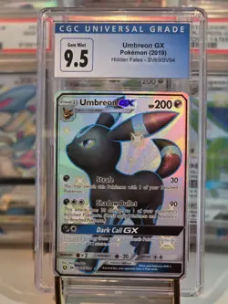 2019 Pokemon Hidden Fates Full Art Umbreon GX SV69/SV94 CGC Gem Mint 9.5 - Image 1