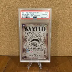 2024 One Piece OP09 En #119 Monkey D. Luffy Wanted Alternate Art PSA 10 GEM MINT - Image 1
