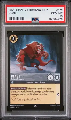 2023 DISNEY LORCANA EN 2-RISE OF THE FLOODBORN BEAST - SELFLESS PROTECTOR PSA 10 - Image 1