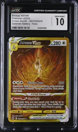 CGC 10 Pokemon 2023 Crown Zenith #GG70/GG70 Arceus VSTAR Galarian Gallery Holo - Image 1