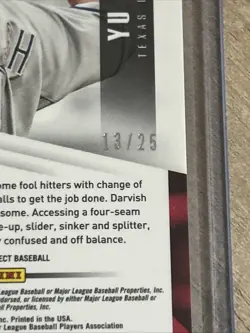 2013 Panini Select #EF18 Yu Darvish Skills Insert Prizm Gold #13/25 - Image 4