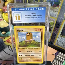 CGC Pristine 10 Diglett 47/102 Base Set Spanish 1st Edition 1999 Graded - Image 1