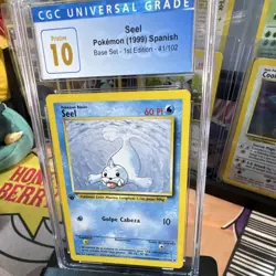CGC Pristine 10 Seel 41/102 Base Set 1st Edition Spanish Pokemon TCG 1999 - Image 1