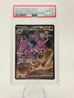 Team Rocket's Nidoking ex 233/182 Pokemon SV10: Destined Rivals SIR PSA 10 - Image 1