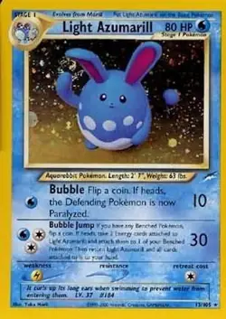 Pokemon TCG - Light Azumarill - 13/105 - Rare Holo - Neo Destiny [Moderate Play] - Image 1