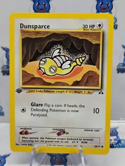 1st Edition Dunsparce 54/75 Neo Discovery Pokemon LP - Image 1