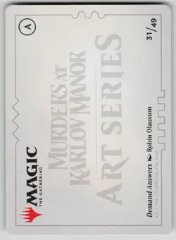 Demand Answers Art Card (Gold-Stamped Signature) Murders at Karlov Manor 31 NM - Image 2