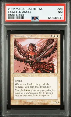 2002 MTG ONSLAUGHT #28 EXALTED ANGEL PSA 7 - Image 1