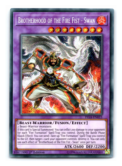 Brotherhood of the Fire Fist - Swan - FIGA-EN015 Secret Rare 1st Edition Yugioh - Image 1