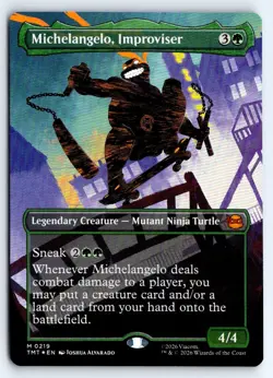 Michelangelo, Improviser (Borderless) 0219 Ninja Turtles Magic Foil MP - Image 1