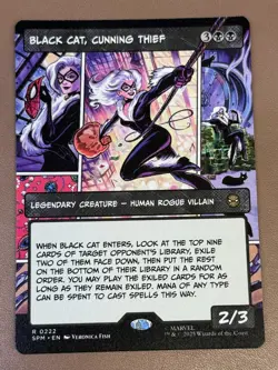 Black Cat, Cunning Thief (Borderless) Marvel's Spider-Man Regular MTG - Image 1
