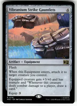 Vibranium Strike Gauntlets R 118 NM Commander: Marvel Super Heroes MTG M-06 - Image 1
