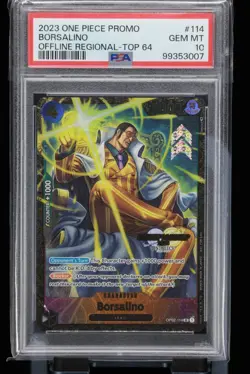 OP02-114 Borsalino Regional Top 64 Championship 2023 One Piece Card Game PSA 10 - Image 1