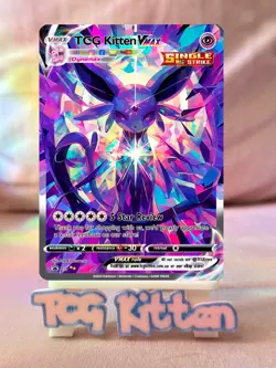 *CUSTOM* Espeon VMAX Cracked Ice Holo Handmade Proxy Card TCGKITTEN - Image 1