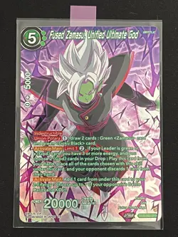 Dragon Ball Super Card Game Fused Zamasu, Unified Ultimate God SPR Foil Card - Image 1