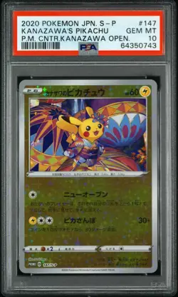 Kanazawa's Pikachu 147/S-P Kanazawa Open Pokemon Card Japanese 2020 PSA 10 - Image 1