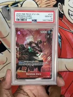 PSA 10 2025 One Piece Starter Deck ST21-015 Roronoa Zoro Alternate Art - Image 1