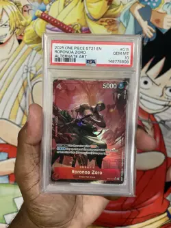 PSA 10 2025 One Piece Starter Deck ST21-015 Roronoa Zoro Alternate Art - Image 2