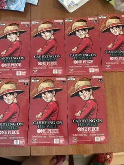 LOT Of 7 One Piece TCG: Carrying On His Will Sleeved Booster Pack OP-13 ENGLISH - Image 1