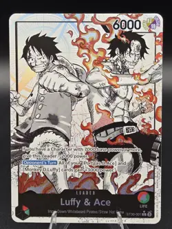 One Piece Luffy And Ace Parallel Alternate Art Leader ST30-001 Near Mint - Image 2