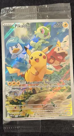 Pokemon TCG Pikachu Illustration Paldea Evolved ETB Promo Card 027 Sealed NM - Image 1