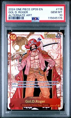 2024 ONE PIECE OP09-EMPERORS IN THE NEW WORLD ALTERNATE ART GOL D. ROGER PSA 10 - Image 1