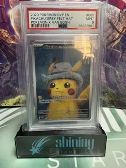 2023 POKEMON SVP EN-SV BLACK STAR PROMO #085 PIKACHU WITH GREY FELT HAT PSA 9 - Image 1