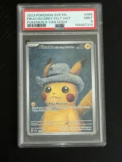 2023 POKEMON SVP EN-SV BLACK STAR PROMO #085 PIKACHU WITH GREY FELT HAT PSA 9 - Image 1