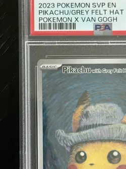 2023 POKEMON SVP EN-SV BLACK STAR PROMO #085 PIKACHU WITH GREY FELT HAT PSA 9 - Image 2