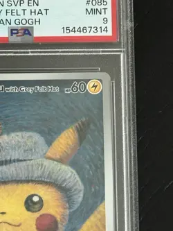 2023 POKEMON SVP EN-SV BLACK STAR PROMO #085 PIKACHU WITH GREY FELT HAT PSA 9 - Image 3