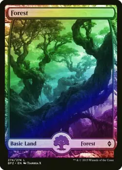 Forest 274 Full Art Foil Battle for Zendikar Near Mint MTG Magic DNA GAMES - Image 1