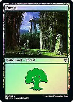 Forest 269 FOIL Throne of Eldraine Light Play MTG Magic DNA GAMES - Image 1
