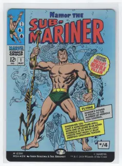 #391 2026 Marvel Super Heroes Namor The Sub-Mariner (Borderless) Mythic Foil - Image 1