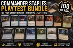 100 Card Commander Staples Playtest Bundle EDH Mana Crypt Rhystic Study - Image 1