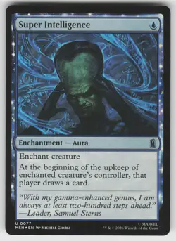 Super Intelligence 77 Uncommon Marvel Super Heroes MTG Foil NM - Image 1