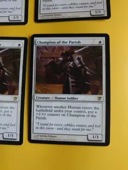 Champion of the PArish playset - Innistrad. Human Soldier Rare MTG 4 Card. - Image 2