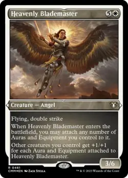 Heavenly Blademaster (Foil Etched) -Foil Near Mint MTG Commander Masters - Image 1